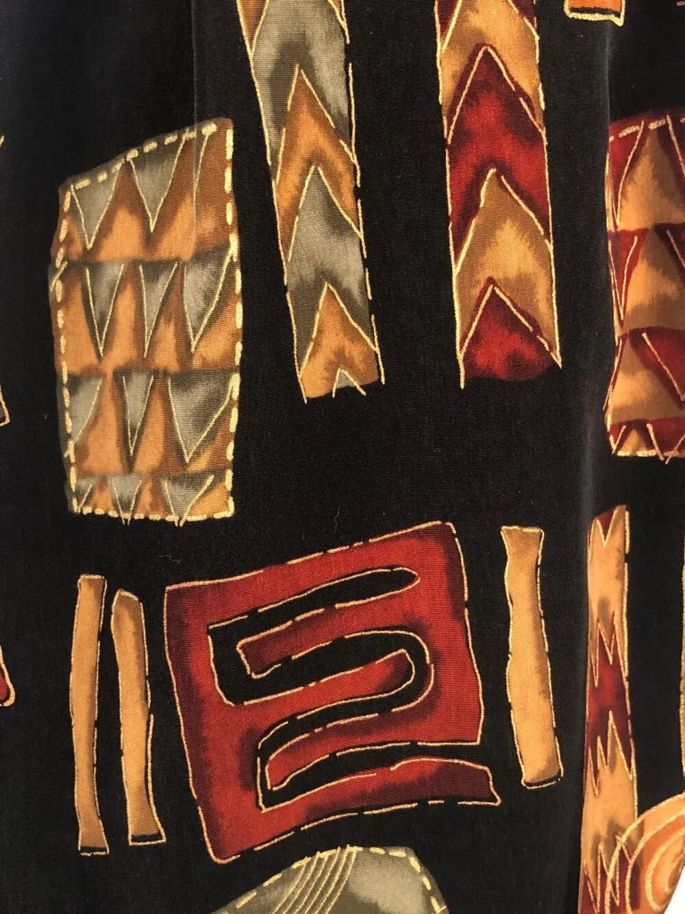 Vintage Tribal Geometric Shawl Wrap — Southwest Art Collector Scarf